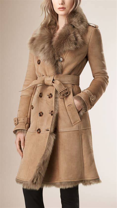 burberry faux fur coat|burberry trench coats women's.